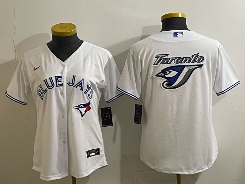 Women 2025 Nike Toronto Blue Jays Blank White Game MLB Jersey 011->women mlb jersey->Women Jersey